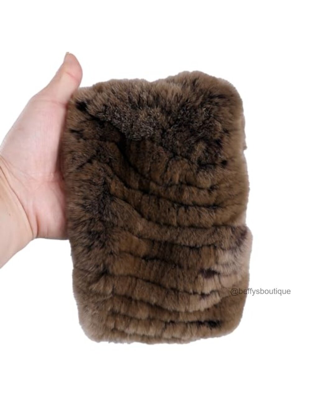 Rex Rabbit Fur Knitted Headband Ear Warmer Neck Warmer Snood Scarf